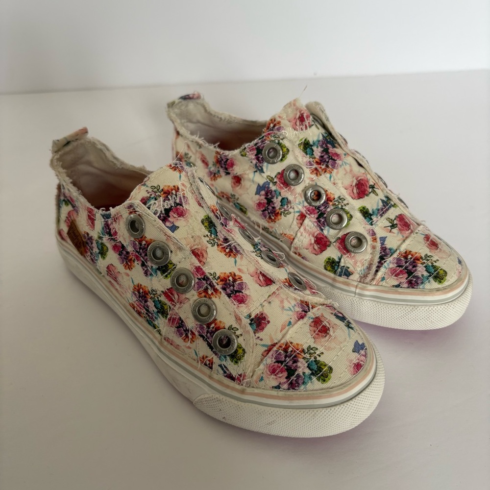 Blowfish Malibu Slip On Girls Shoes Keds With Bright Floral Spring Comfy Size 1‎